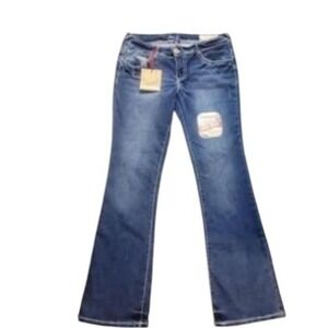 Amethyst Jeans Women's Size 13‎ Flare Embroidered Bootcut Blue Denim